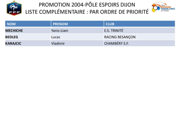 U14 - Quatre Rhodaniens retenus pour le Pôle Espoir de DIJON