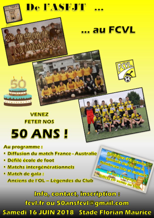 Anniversaire - Le FC VAL LYONNAIS fête 50 ans !