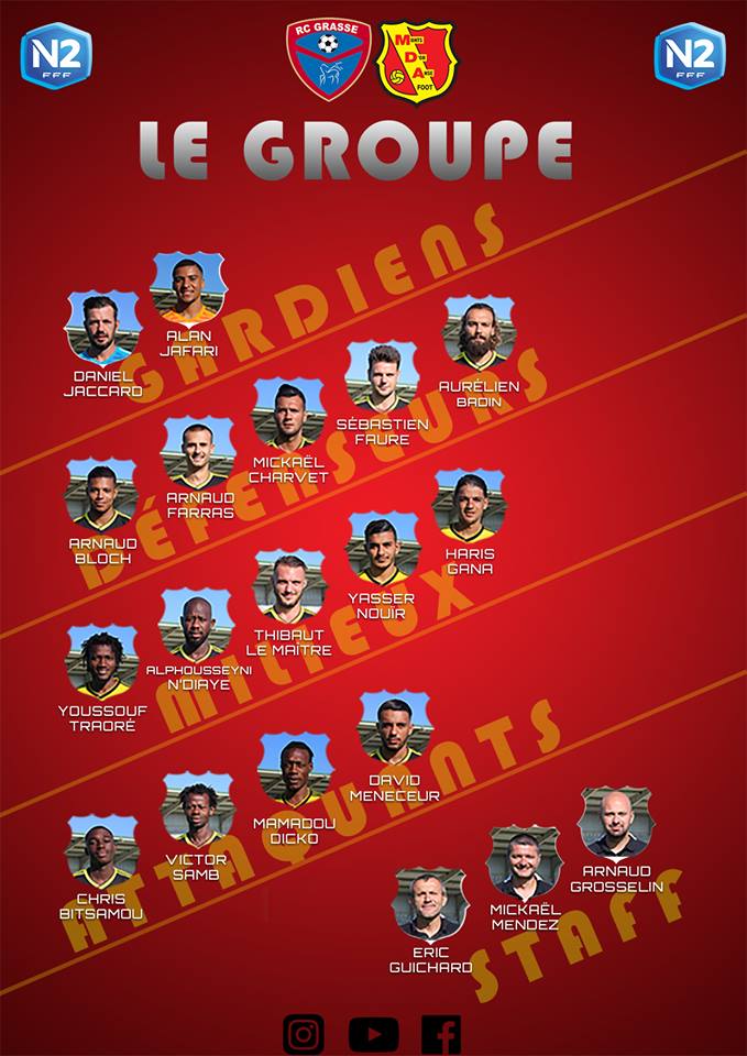 MDA Foot - Le groupe pour le déplacement au RC Grasse