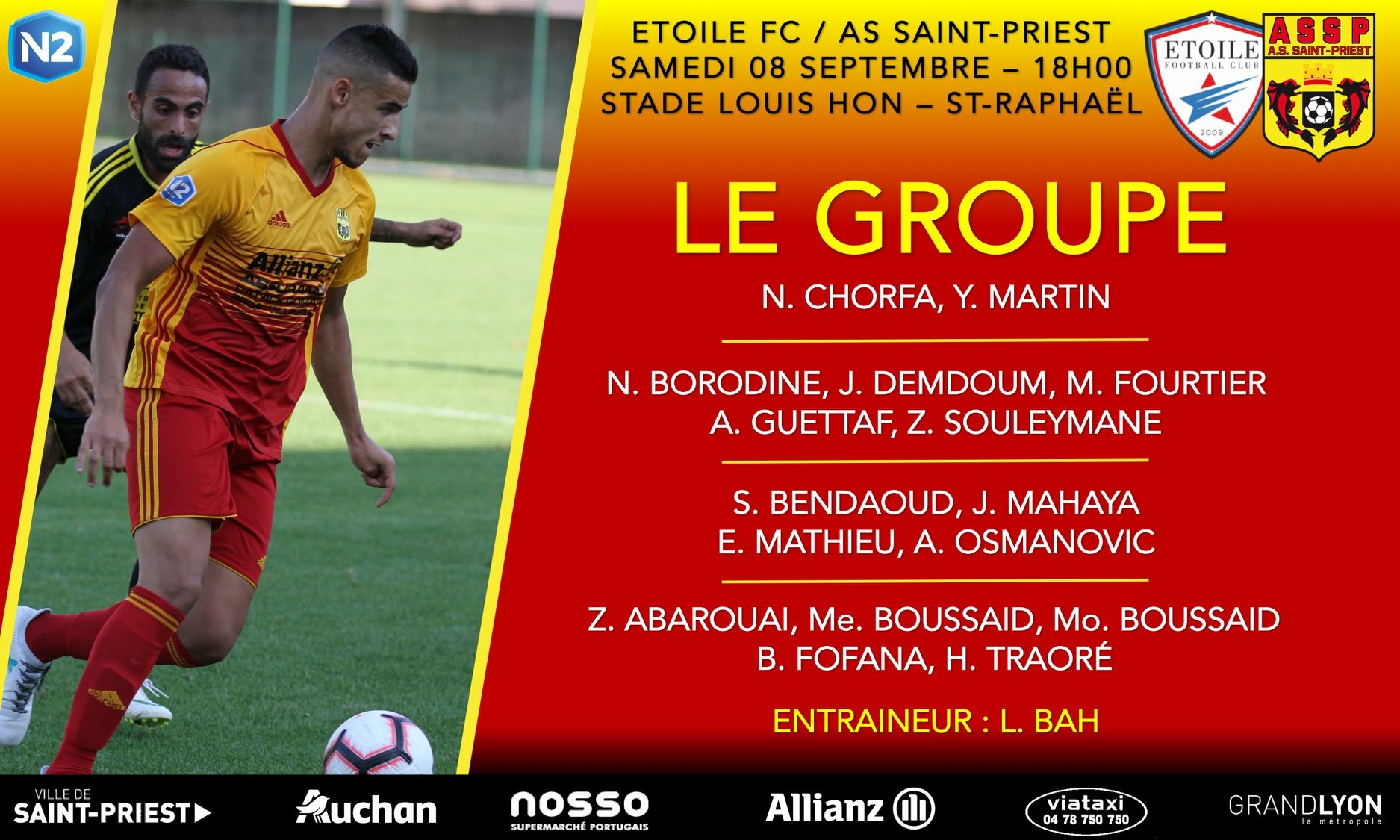 AS SAINT-PRIEST - Le groupe pour le déplacement à l'EFC Fréjus Saint-Raphael